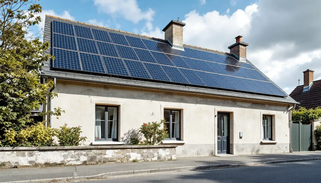 Panneaux solaires sur une maison à Nantes